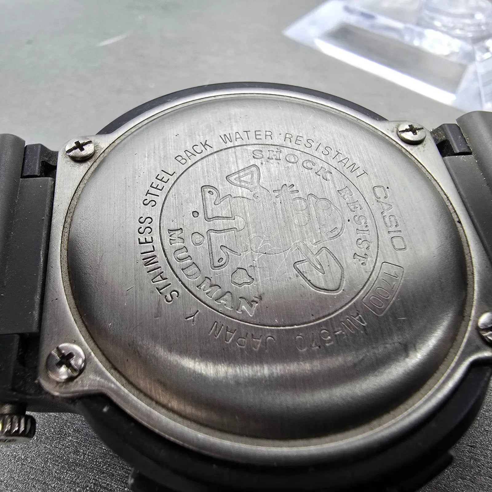 Casio G-Shock Mudman AW-570 Watch Men 44mm Black Green Alarm Chronograph PARTS10