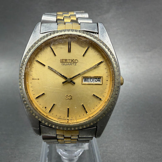 Seiko SQ President Watch Men 36mm Champagne Dial Two Tone Daydate 5Y23-8A60 PART0