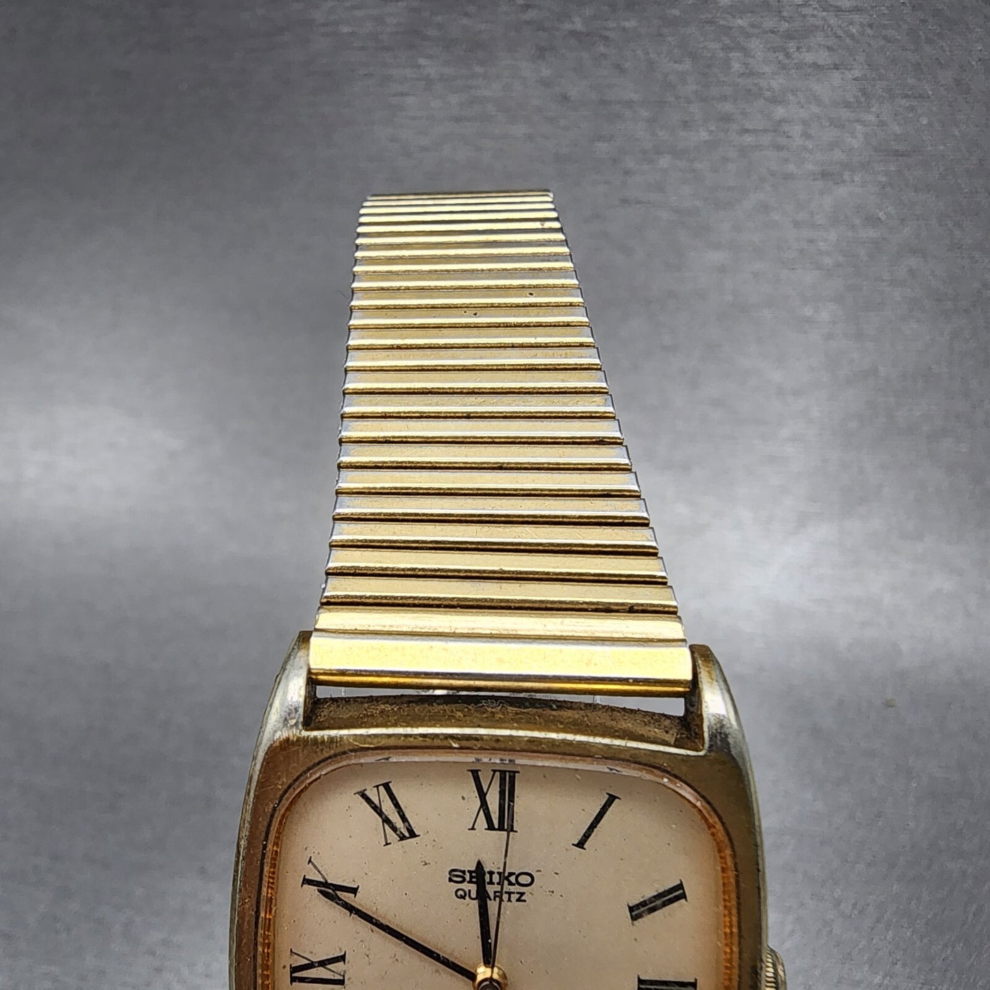 VTG Seiko Tank Watch Men 28mm Champagne Dial Gold Tone 78305040 PARTS5