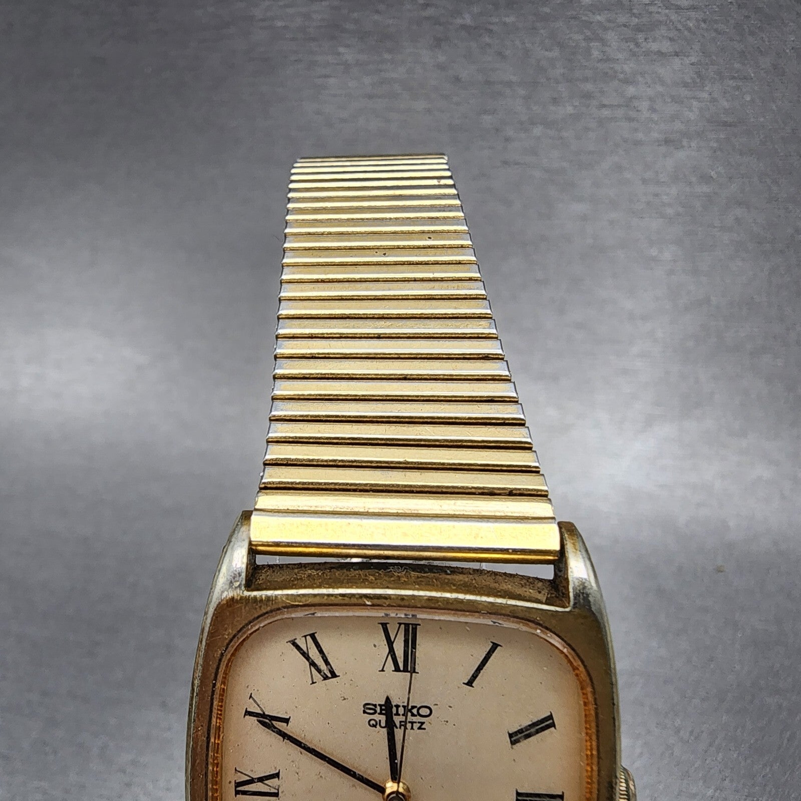 VTG Seiko Tank Watch Men 28mm Champagne Dial Gold Tone 78305040 PARTS5