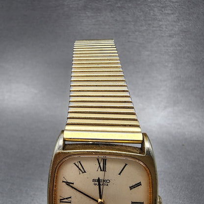 VTG Seiko Tank Watch Men 28mm Champagne Dial Gold Tone 78305040 PARTS5