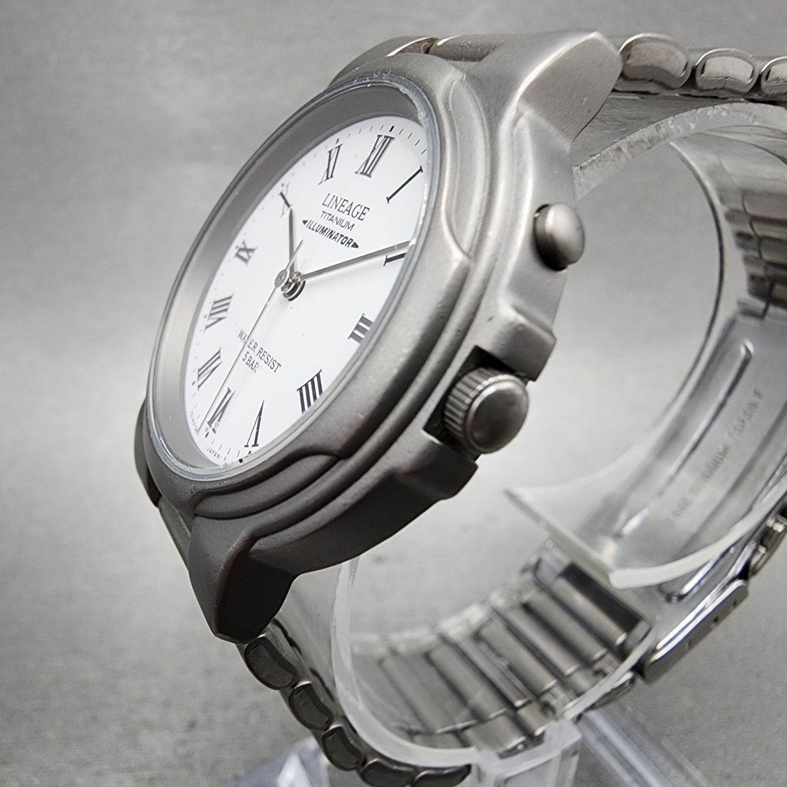 Casio Lineage Watch Men 35mm White Dial Titanium Illuminator LIN102 New Battery2