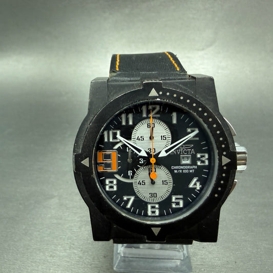 Invicta Chronograph Watch men 48mm Black Dial Black Tone Date 5523 New Battery0