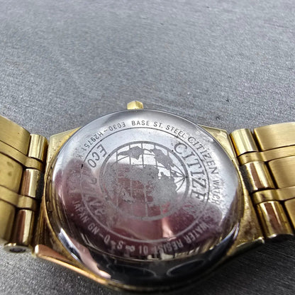 Citizen Eco-Drive Watch Women 25mm MOP Dial Gold Diamonds Round E030-H29751 Runs9