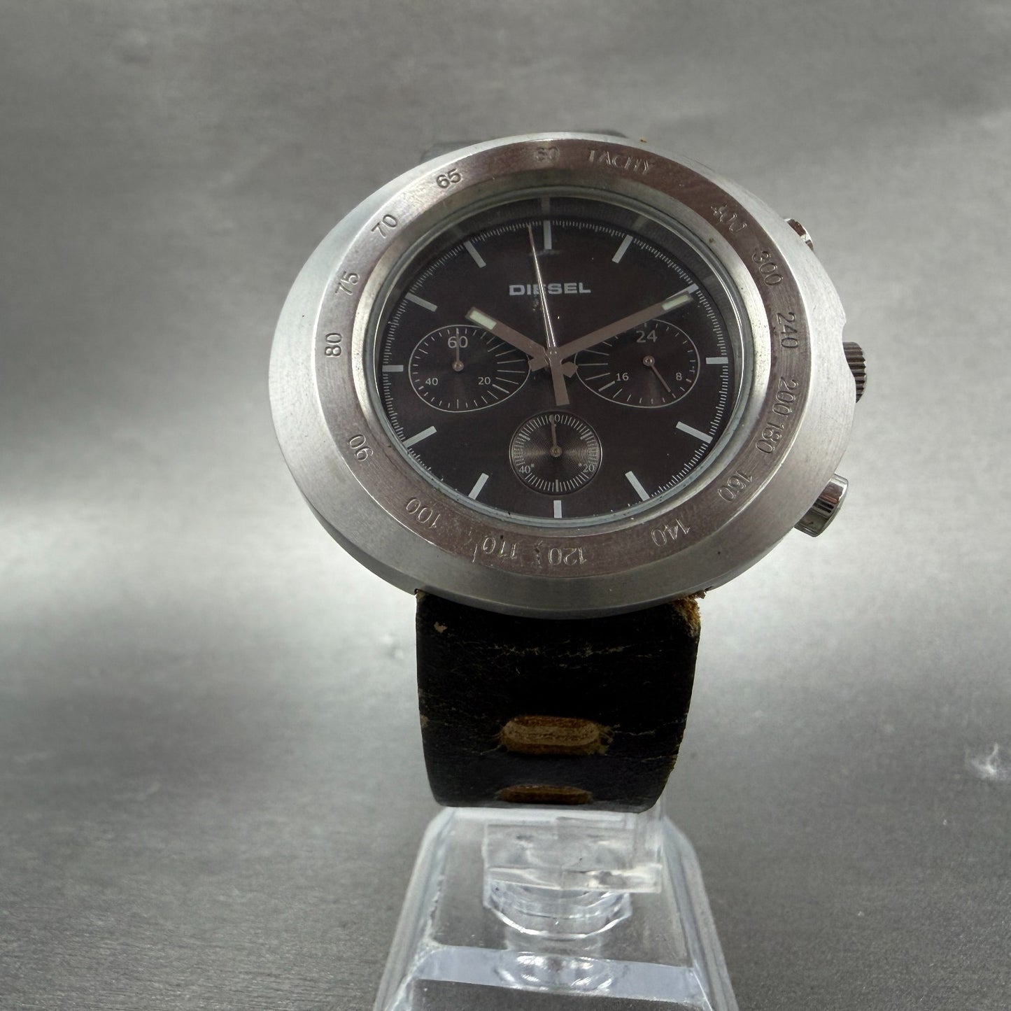 Diesel Chronograph Watch Men 45mm Black Dial Steel Oval DZ-4003 New battery5