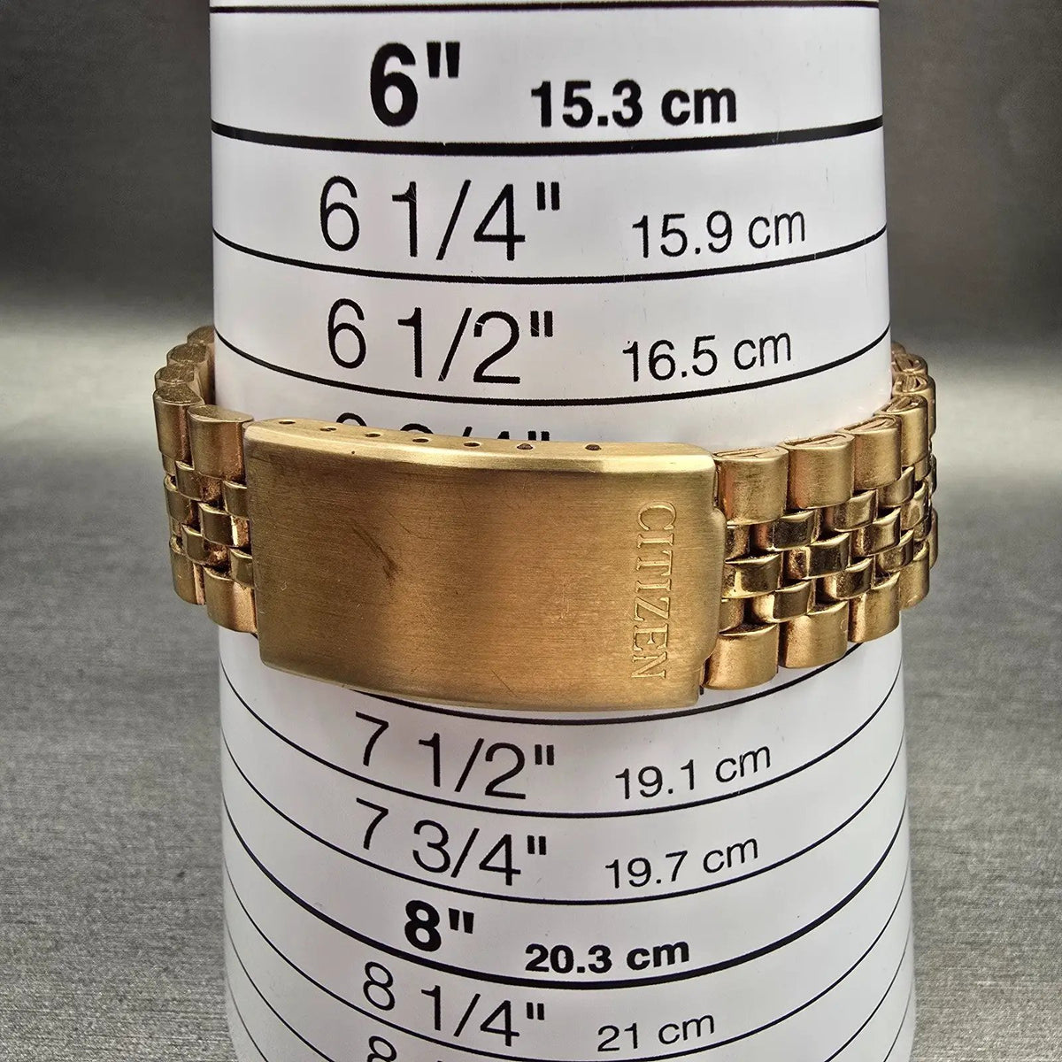 Citizen CQ Watch Men 35mm Gold Dial Gold Tone Daydate Round 6100-K02741 New Batt9