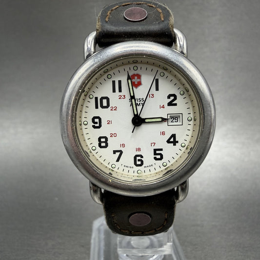 Victorinox Swiss Army Cavalry Watch Women 31mm Cream Dial Steel Date READ!!!!!0