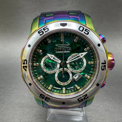 Invicta Pro Diver Chronograph Watch Men 47mm Abalone Dial Iridescent New battery1