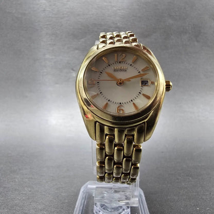 Citizen Eco-Drive Paladion Watch Women 28mm Cream Dial Gold Tone Date Runs5