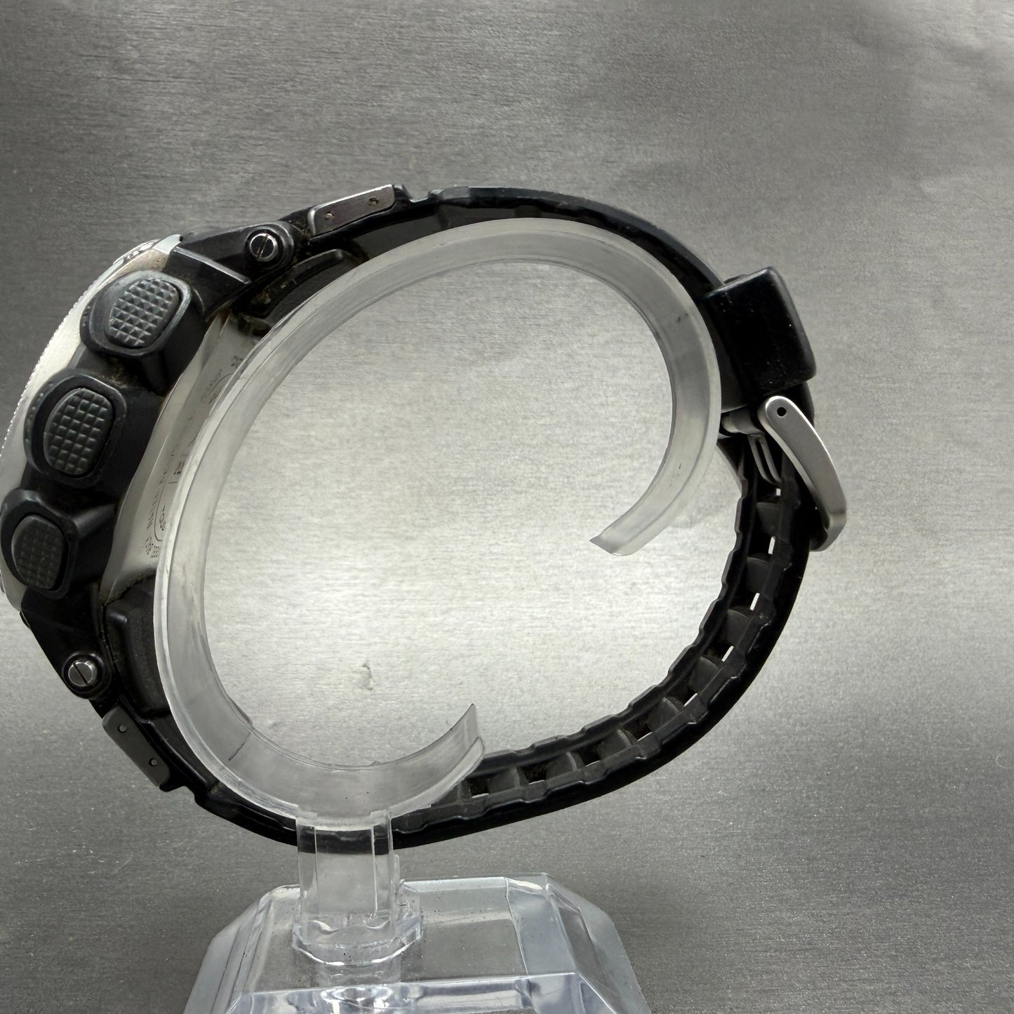 Casio Pathfinder PAW-5000 Watch Men 49mm Black Silver Triple Sensor READ!! Solar6