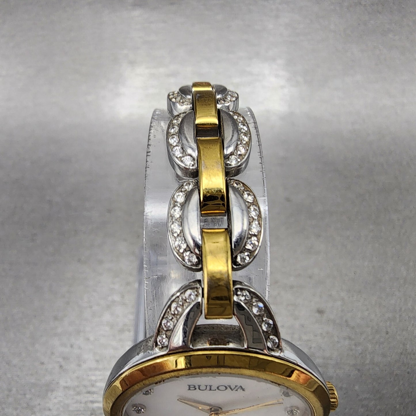 Bulova Watch Women 28mm White Dial Two Tone 98l206 New Battery