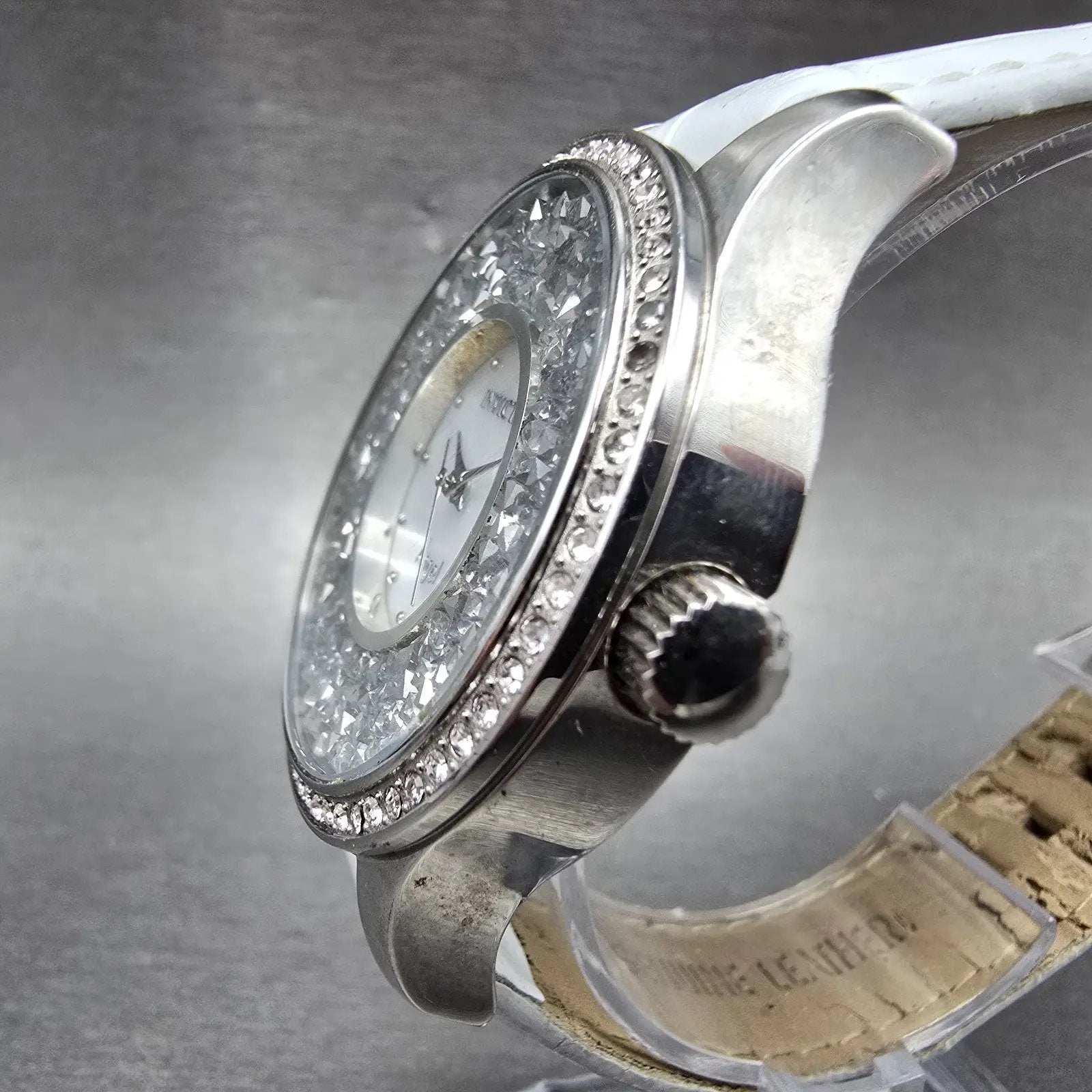 Invicta Angle Watch Women 40mm MOP Dial Silver Tone Round 24591 New Battery2