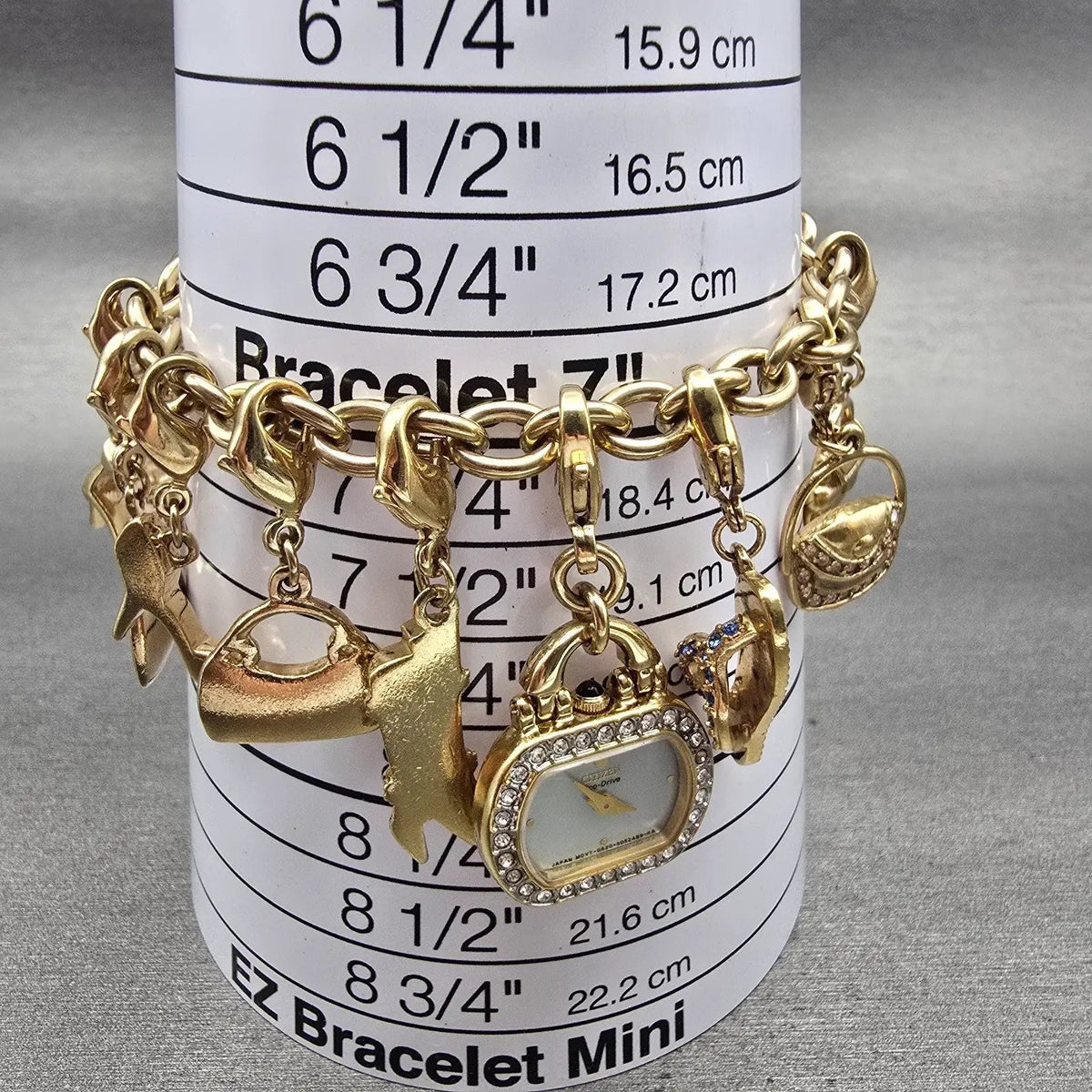 Citizen Eco-Drive Charm Bracelet Watch Women 20mm MOP Dial G620-S031117 Works12