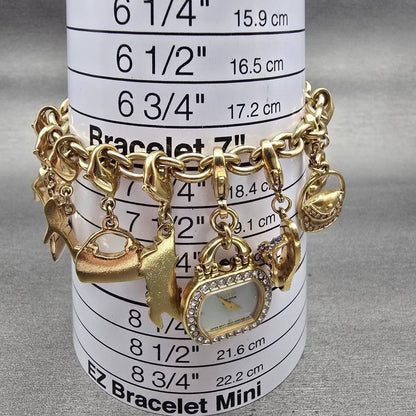 Citizen Eco-Drive Charm Bracelet Watch Women 20mm MOP Dial G620-S031117 Works12