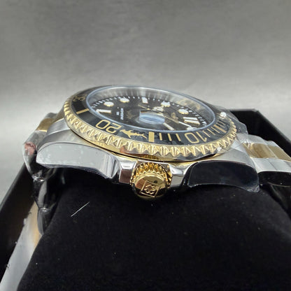 Invicta Pro Diver Watch Men 43mm Black Dial Two Tone Date Bracelet Round 300235