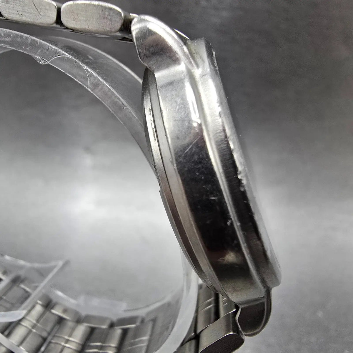 Seiko Solar Watch Men 35mm Black Dial Titanium Date Round 5K22-0A20 PARTS4