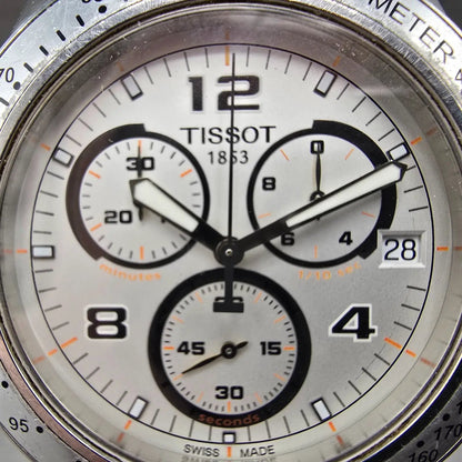 Tissot T-Sport V8 Chronograph Watch Men 43mm White Dial Steel Date New Battery2