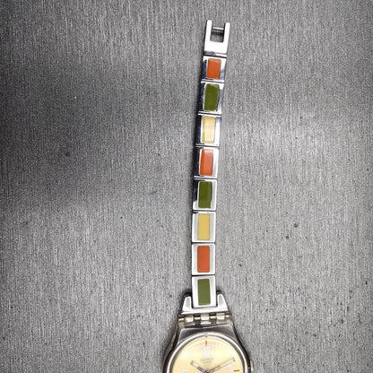Swatch FALL OF LEAF Watch Women 25mm Yellow Dial Clear Case LK276G New Battery11