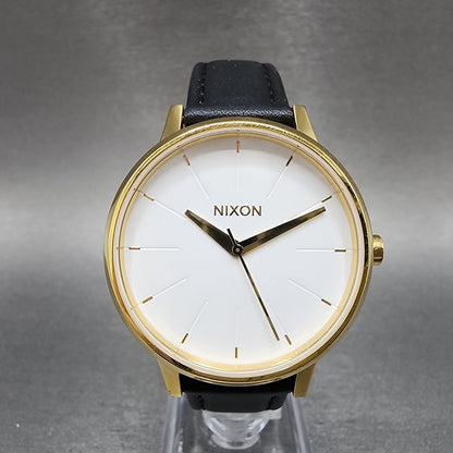 Nixon Kensington Watch Women 37mm White Dial Gold Tone Round New Battery0