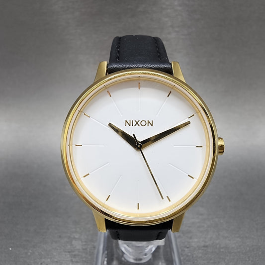Nixon Kensington Watch Women 37mm White Dial Gold Tone Round New Battery0