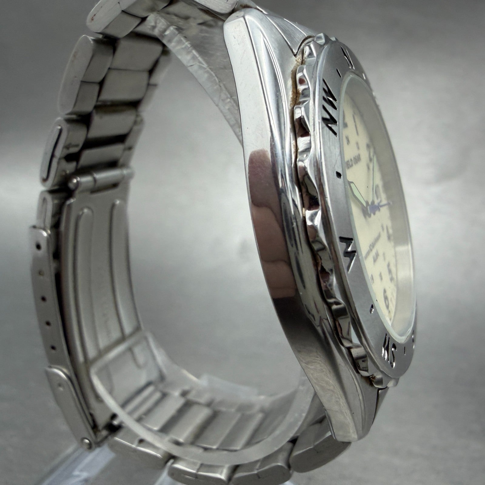 Seiko Alba field Gear Watch Men 40mm Luminous Dial Steel Date V732-0R30 PARTS4