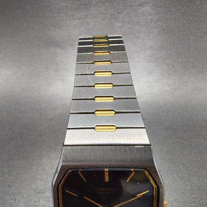 Seiko Tank Watch Men 28mm Black Dial Two Tone Round 74305089 New Battery4