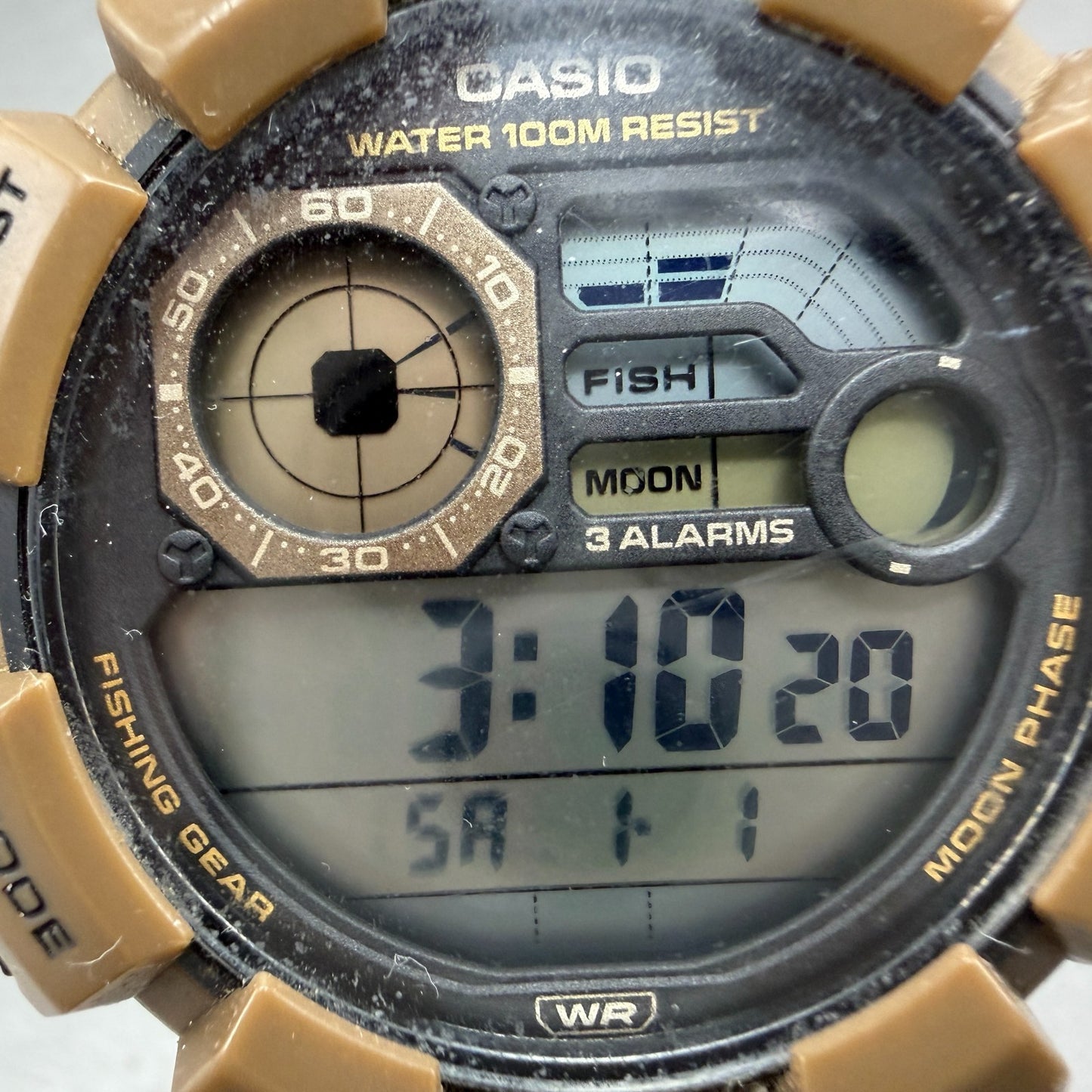 Casio G-Shock WS-1500H Watch Men 50mm Brown Digital Alarm Chrono New Battery1