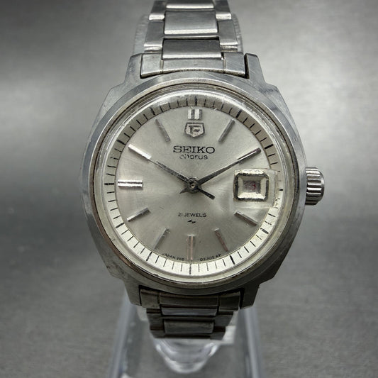 Seiko Chorus Watch Women 25mm Silver Dial Silver Tone Date Manual 2118-0260 Runs0