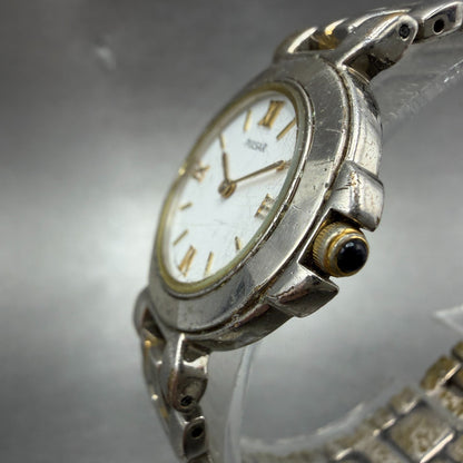 Pulsar Watch Women 28mm White Dial Two Tone Round V700-6330 New Battery2