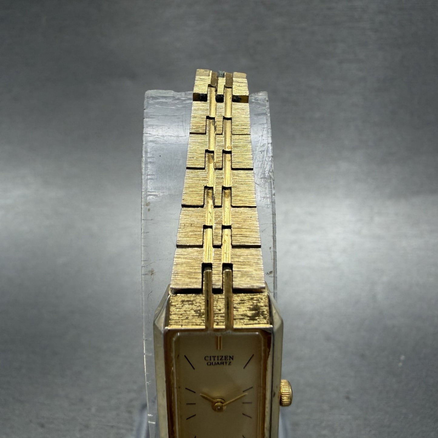 Citizen CQ Tank Watch Women 13mm Champagne Dial Gold Tone Rectangle New Battery4