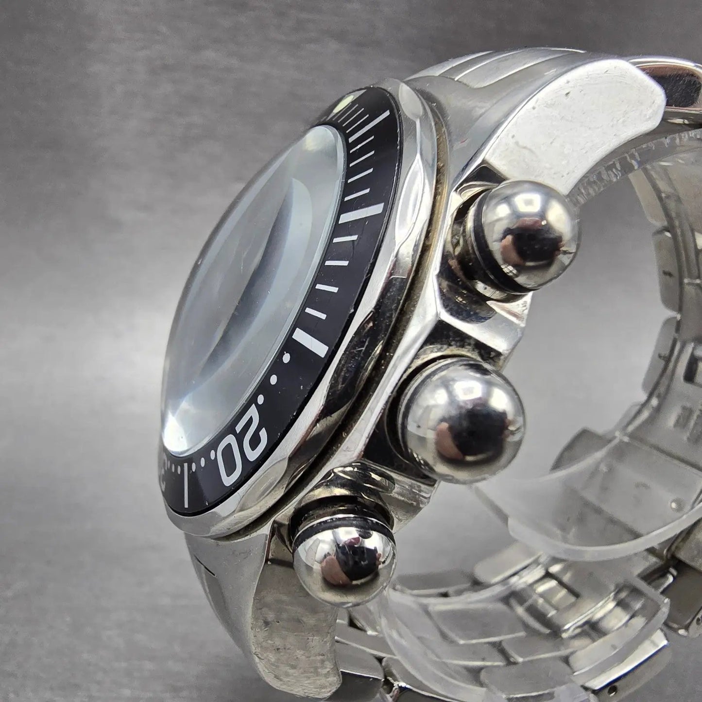 Invicta Pro Diver Chronograph Watch Men 45mm Black Dial Silver Tone Date New Bat2