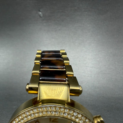 Michael Kors Parker Watch Women 39mm Champagne Dial Gold Tone Date New BatteryAB4