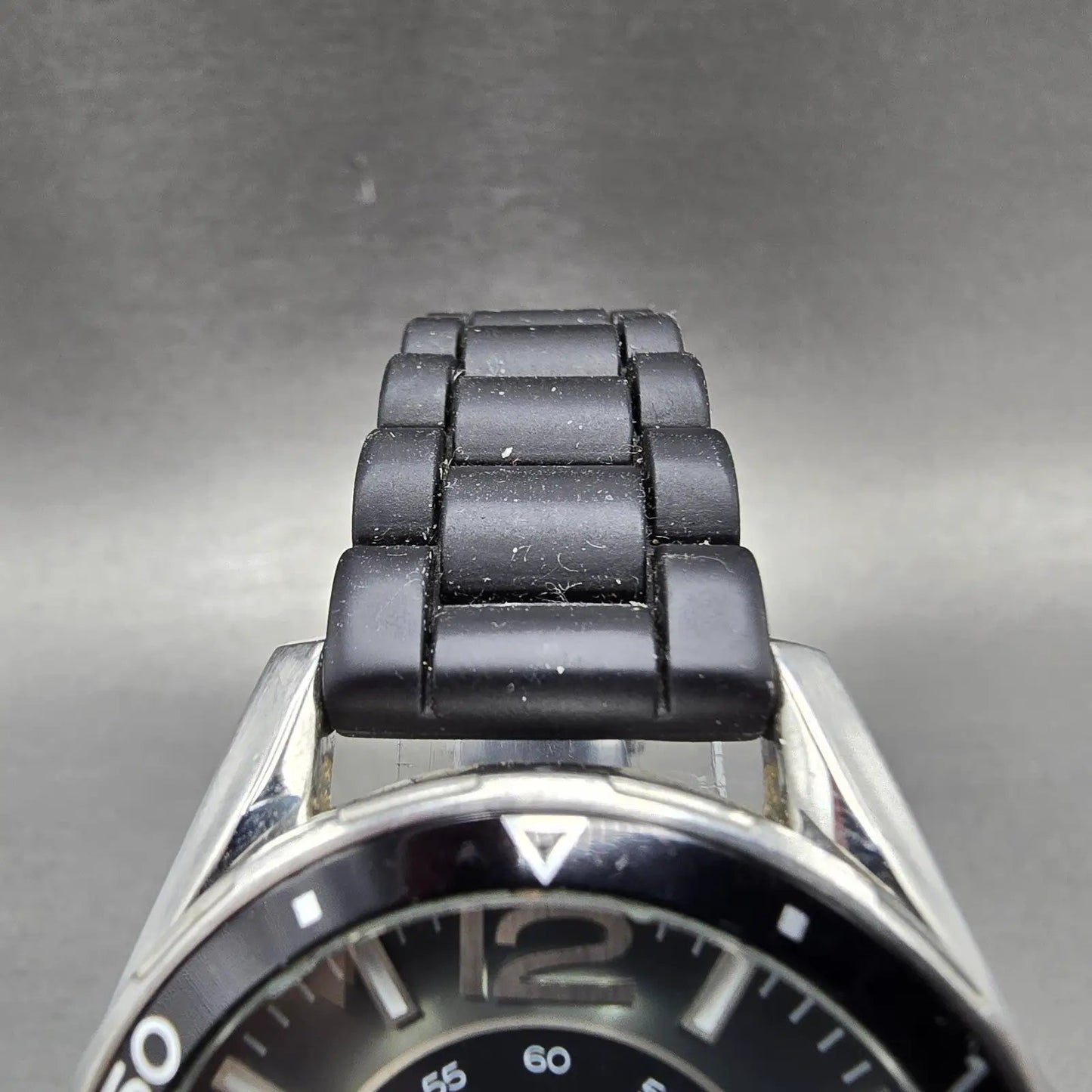 Fossil Dive Watch Men 38mm Black Dial Silver Tone Date Round AM-4264 New Battery4