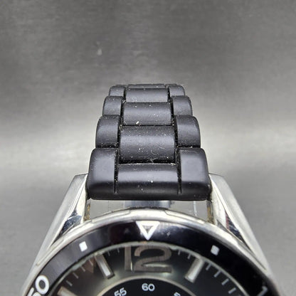 Fossil Dive Watch Men 38mm Black Dial Silver Tone Date Round AM-4264 New Battery4