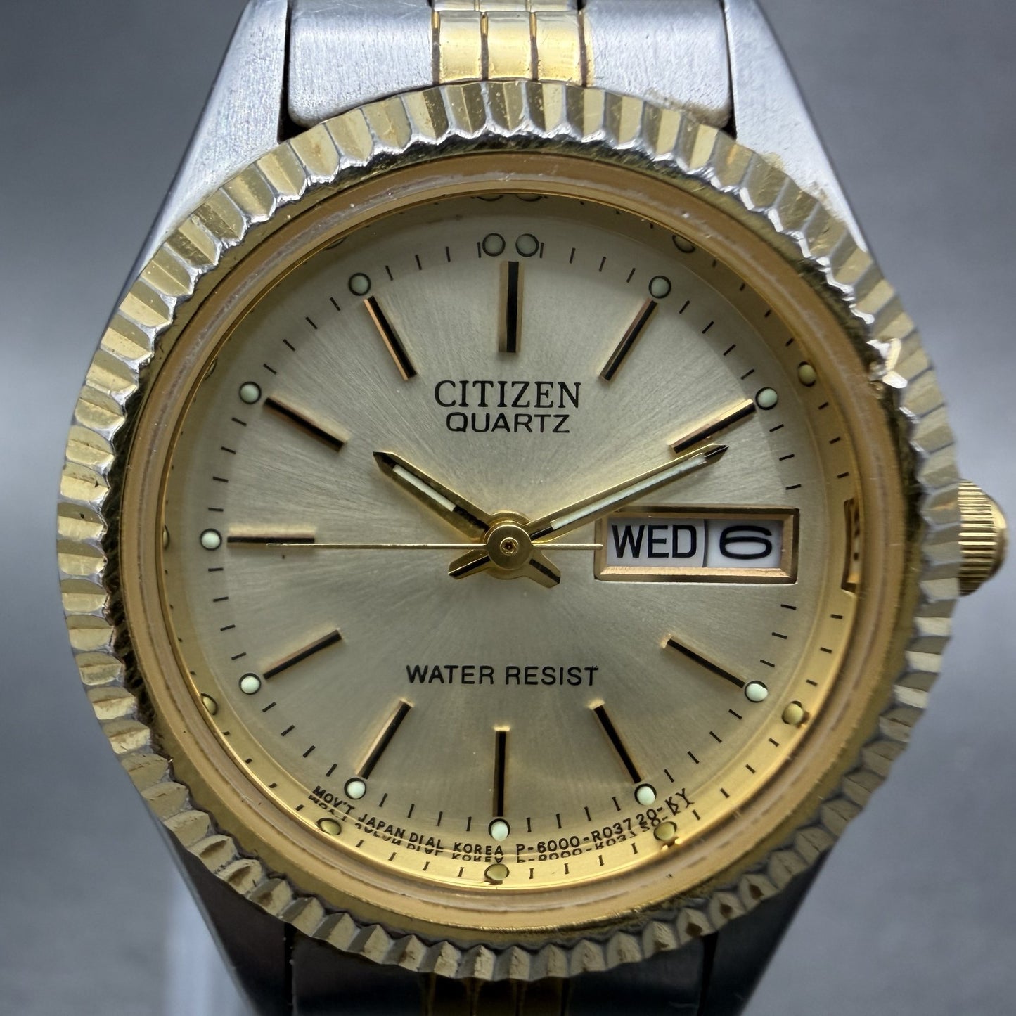 Citizen CQ Watch Women 25mm Champagne Dial Two Tone Daydate 6000-R00413 New Batt1
