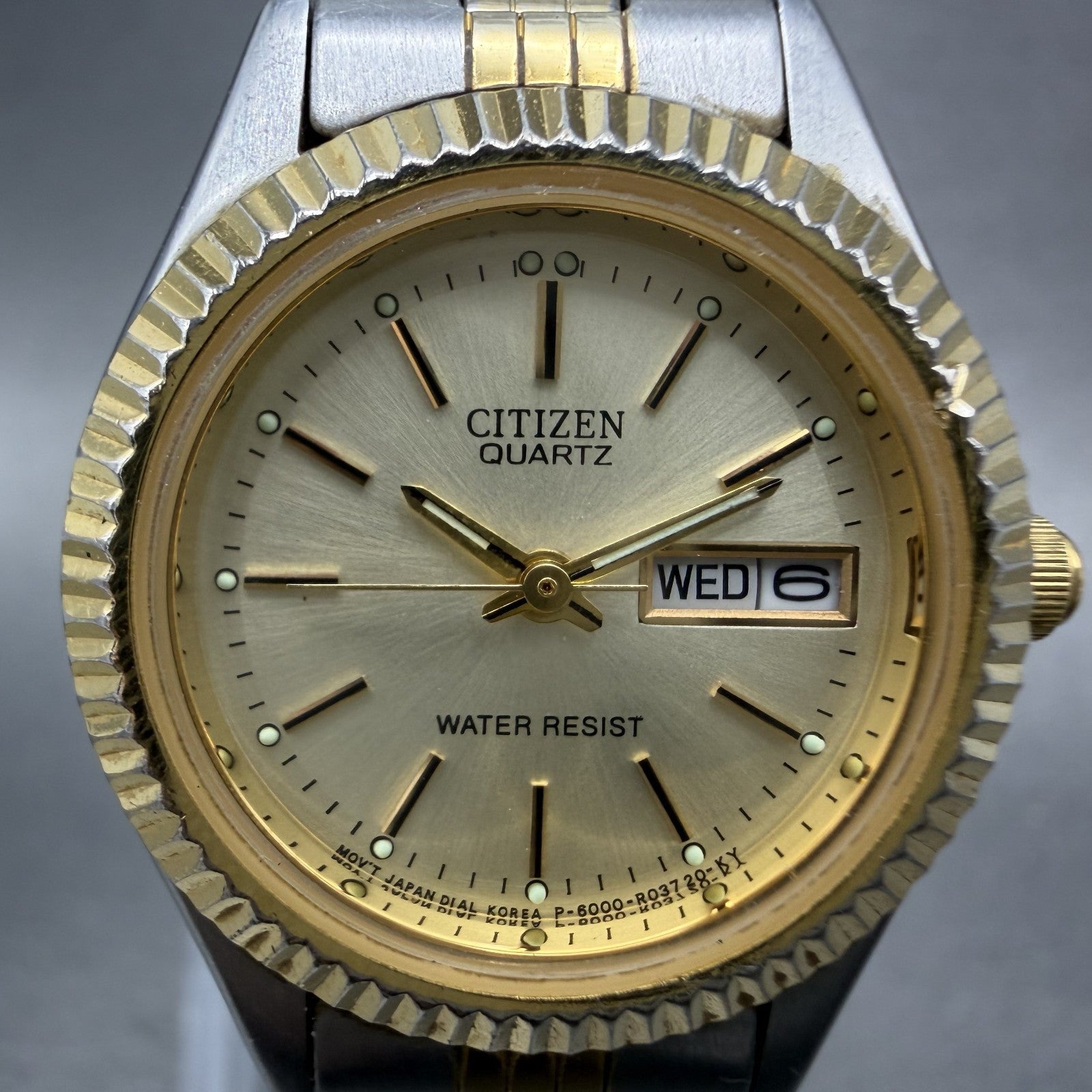 Citizen CQ Watch Women 25mm Champagne Dial Two Tone Daydate 6000-R00413 New Batt1
