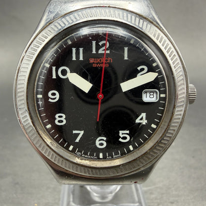 Swatch Irony Uomo d'Onore Watch Men 37mm Black Dial Steel Date Round New Battery0