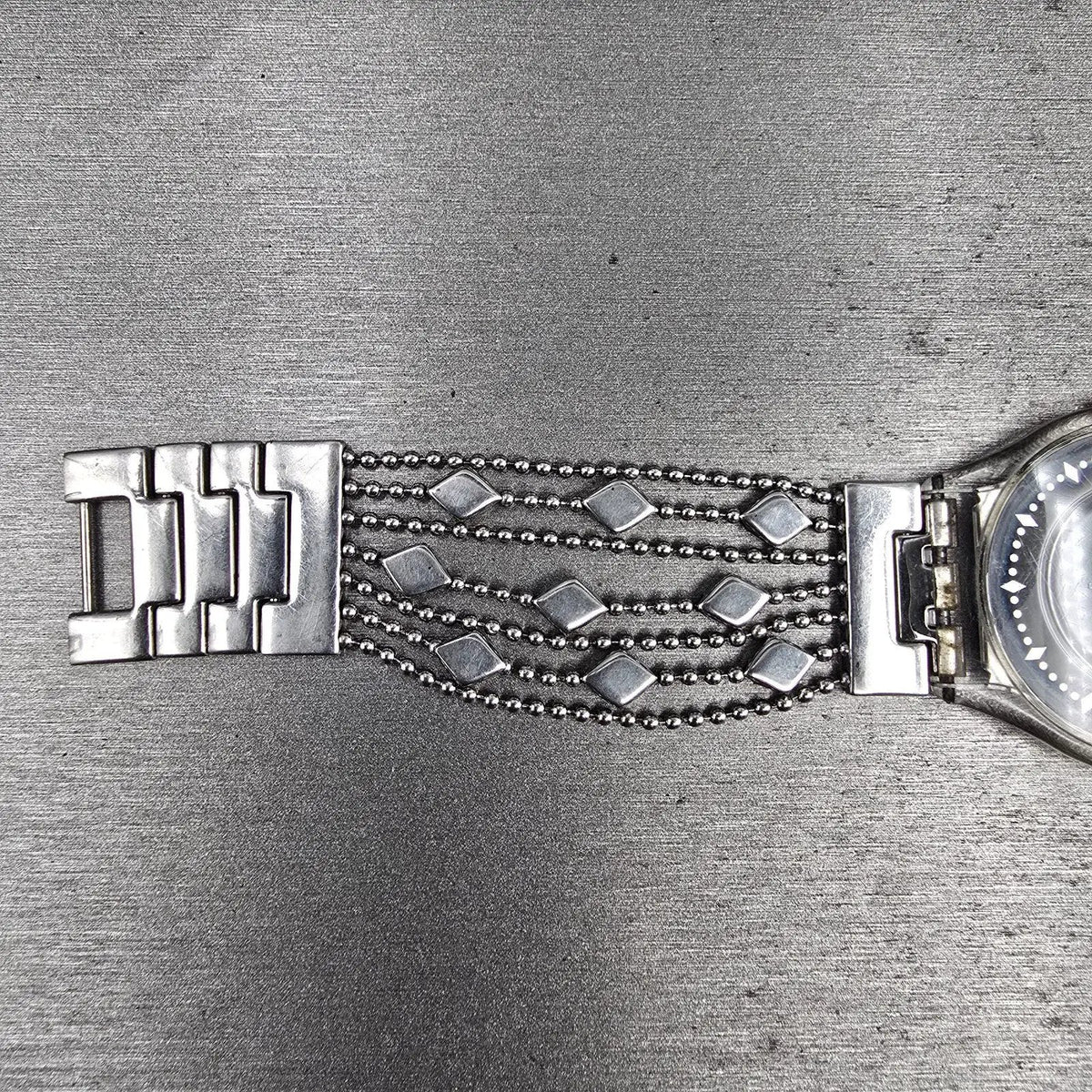 Swatch Brim Over Watch Women 34mm Black Dial Clear Case SFG295G New Battery11