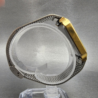 Orient VX Tank Watch Men 27mm Silver Dial Gold Tone Rectangle  PARTS