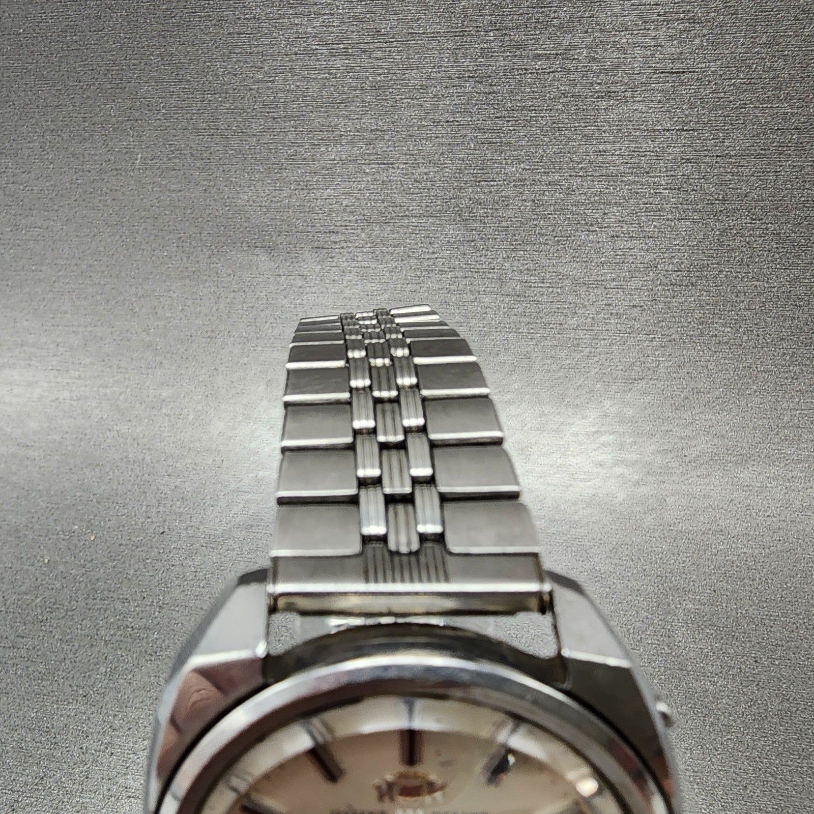 Orient AAA Deluxe Watch Men 37mm White Dial Silver Tone Daydate Cushion PARTS4