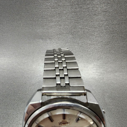 Orient AAA Deluxe Watch Men 37mm White Dial Silver Tone Daydate Cushion PARTS4