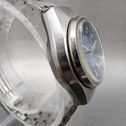 Seiko Automatic Watch Women 24mm Blue Dial Silver Tone Daydate 22060040 Runs3