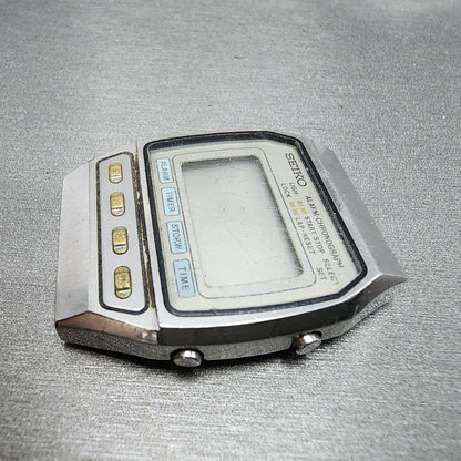 Seiko Digital Watch Men 32mm LCD Silver Tone Alarm Chronograph A547-5040 PARTS