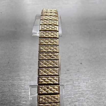 Seiko Watch Women 17mm Gold Dial Gold Tone Rectangle 1N00-5K29 New Battery VTG G7