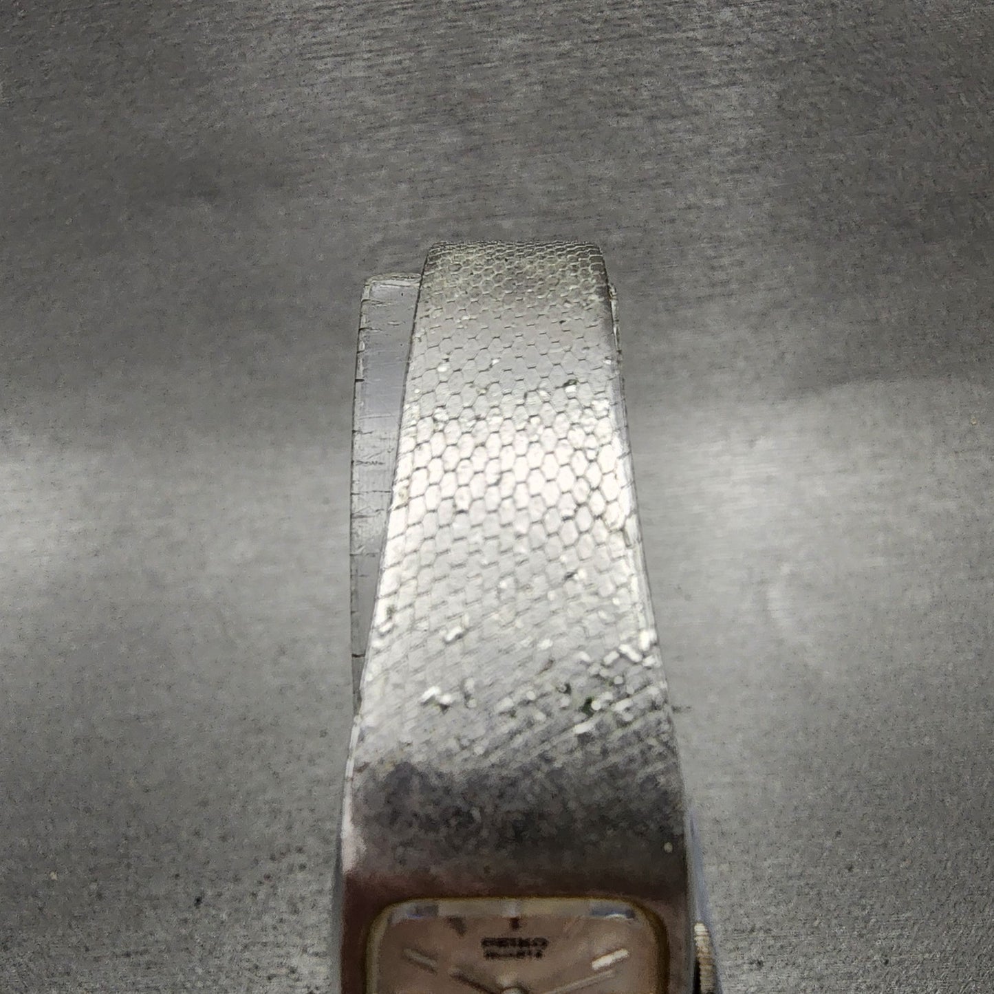 Seiko Tank Watch Women 16mm Silver Dial Silver Tone Rectangle 163269 New Batt4