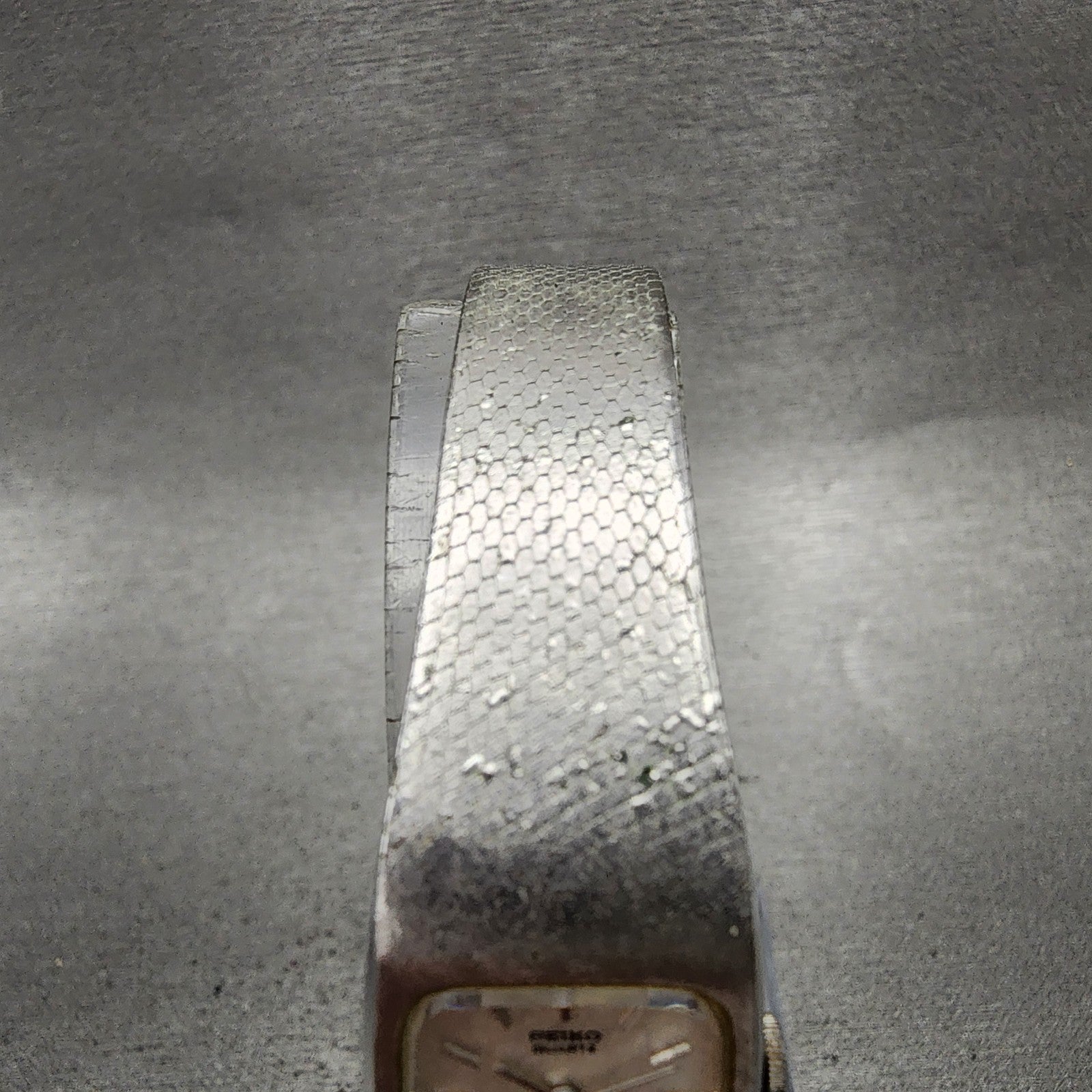 Seiko Tank Watch Women 16mm Silver Dial Silver Tone Rectangle 163269 New Batt4