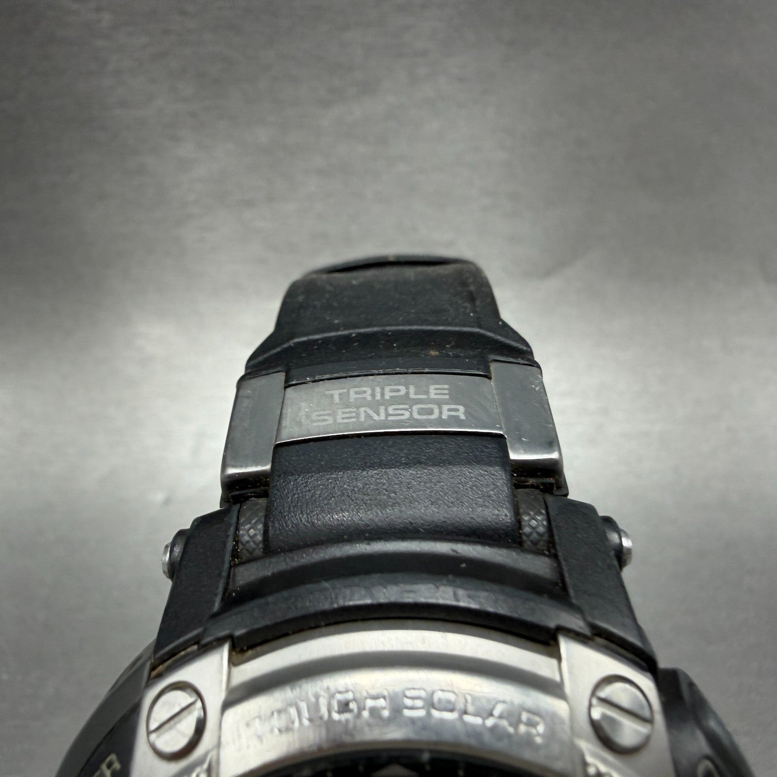 Casio Pathfinder PAW-5000 Watch Men 49mm Black Silver Triple Sensor READ!! Solar4