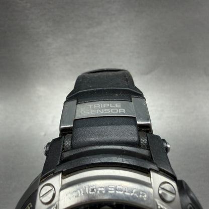 Casio Pathfinder PAW-5000 Watch Men 49mm Black Silver Triple Sensor READ!! Solar4