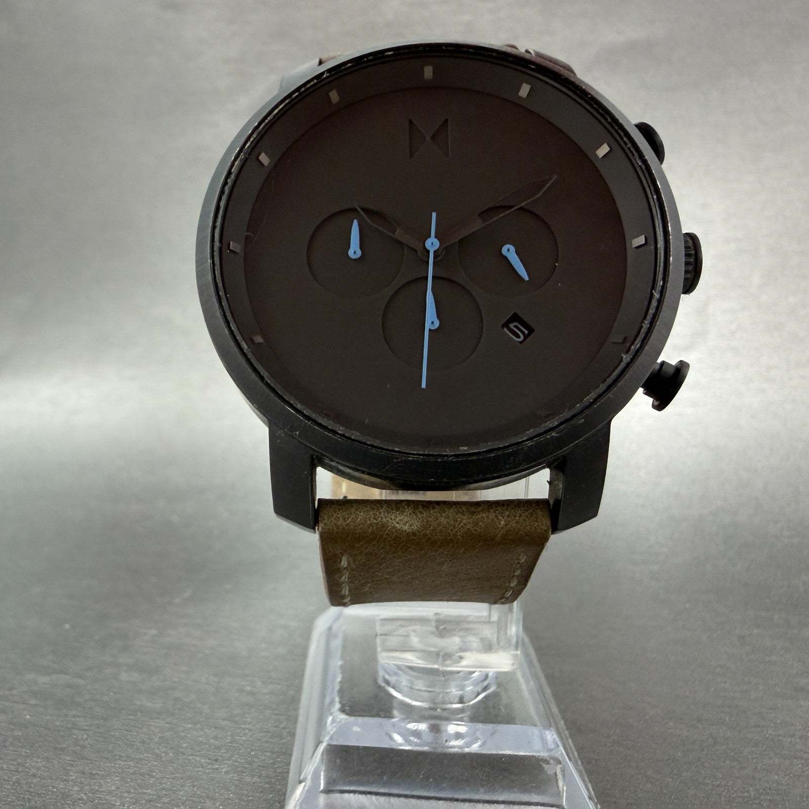 MVMT Chronograph MC02 Watch Men 45mm Black Dial Black Tone Date Round New Batter5