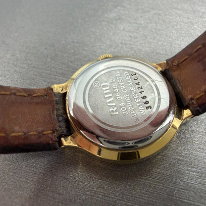 Rado LeSoir Watch Women 23mm Champagne Dial Gold Tone 204.3648.2 New Battery9